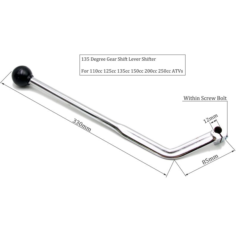 PRO BAT 135Â° Motorcycle Hand Control Gear Shifter 11mm Gear Shift Lever Shifter for 50cc 70cc 90cc 110cc 125cc 135cc 150cc 200cc 250cc Quad Pit Mini Bike ATV Dune Buggy - Image 2